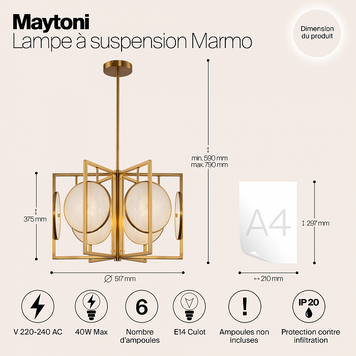 Светильник потолочная Maytoni MOD099PL-06G