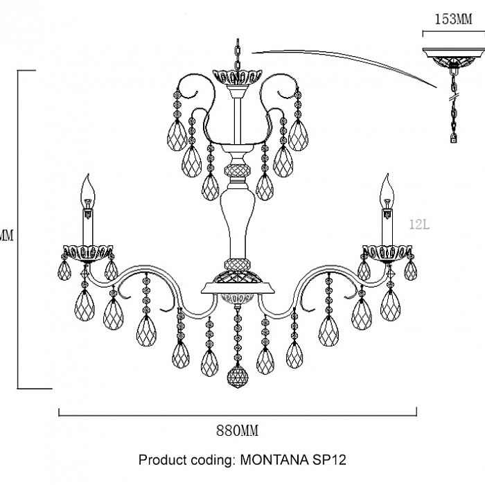 Люстра Crystal Lux MONTANA SP12