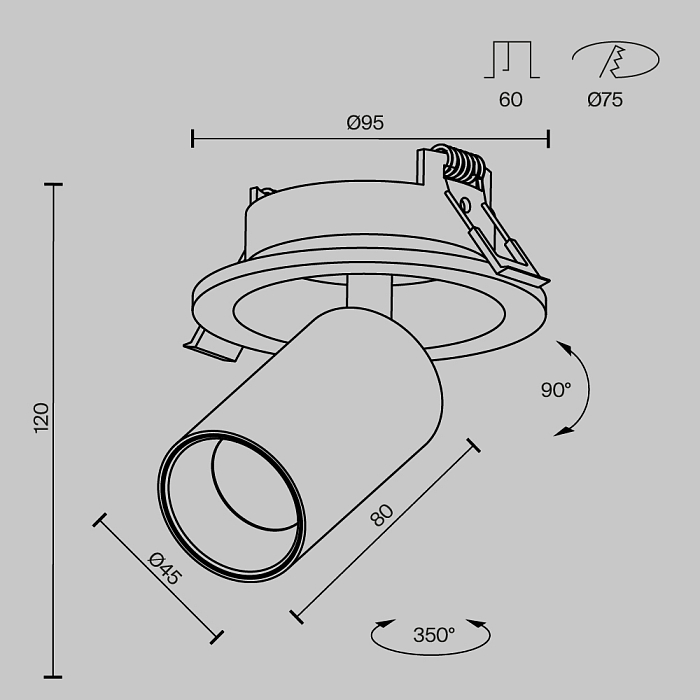 Светильник Technical C071CL-7W3K-WB
