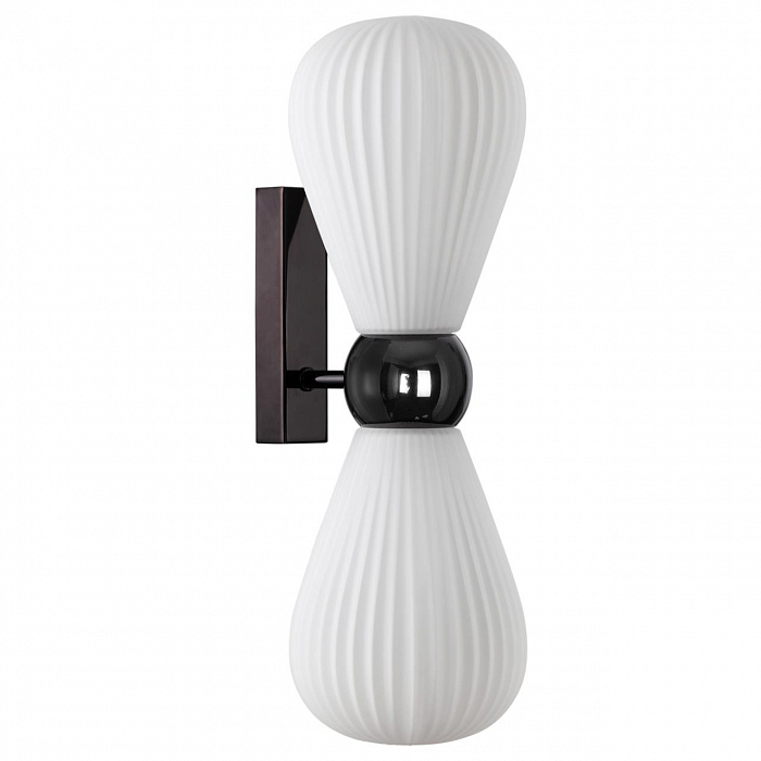 5418/2W MODERN ODL_EX23 59 черный хром/белый матовый/металл/стекло Бра E14 2*40W ELICA Бра на 2 лампы ODEON LIGHT 5418/2W