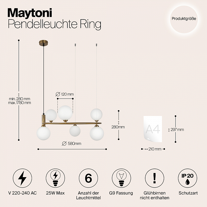 Светильник большой Maytoni MOD013PL-06BS1