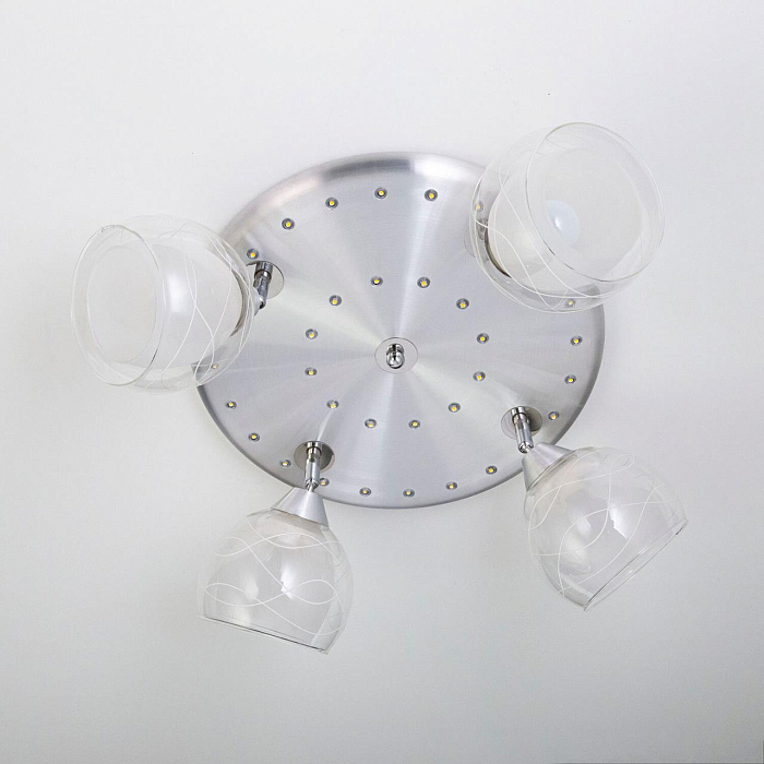 CL158142 Самба+LED Алюм+Хром Св-к Люстра Люстра потолочная  CL158142