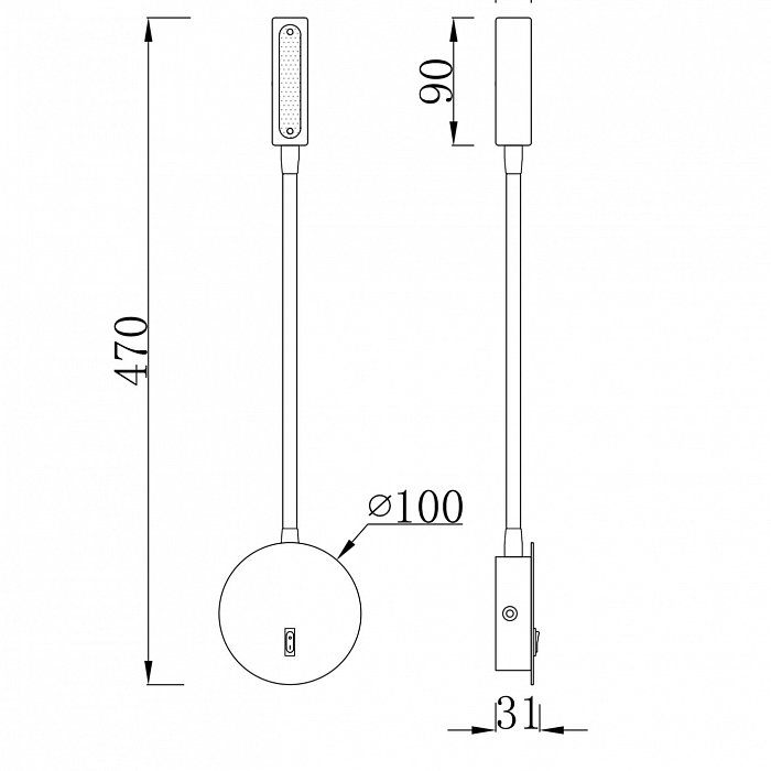 Бра светодиодное Technical C035WL-L3MG3K