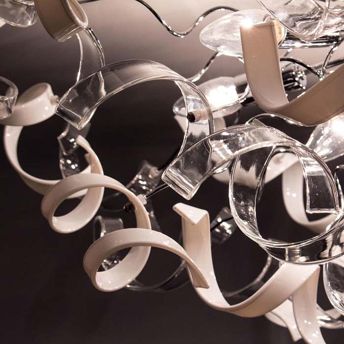 CL222191 Рандом Хром+Прозр+Бел Св-к Люстра Люстра потолочная  CL222191