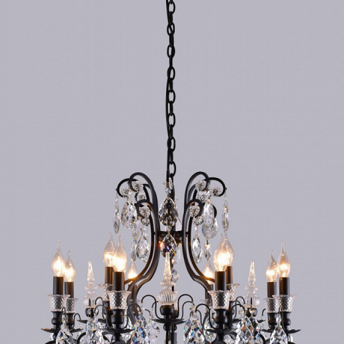Люстра подвесная Crystal Lux MAGNIFICO SP13 BLACK/TRANSPARENT