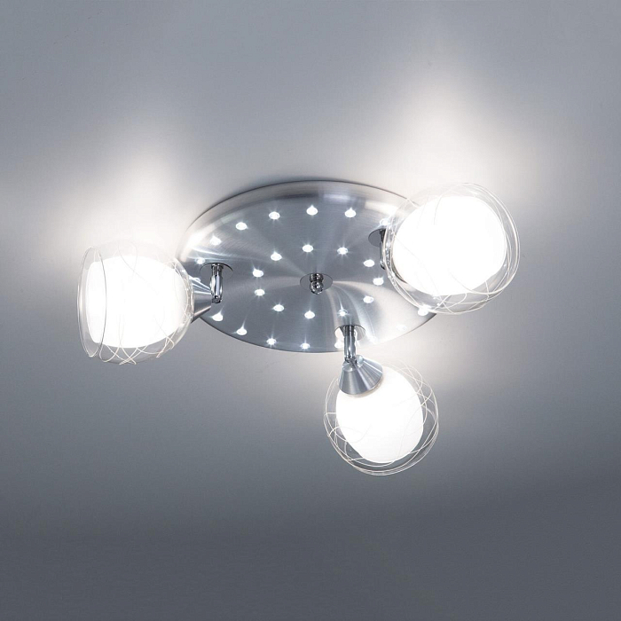 CL158132 Самба+LED Алюм+Хром Св-к Люстра Люстра на 3 и более ламп  CL158132