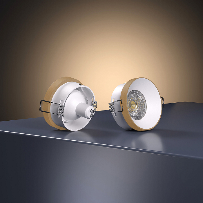 Встраиваемый точечный светильник 112 MR16 белый/золото Светильник встраиваемый Elektrostandard 112 MR16 белый/золото