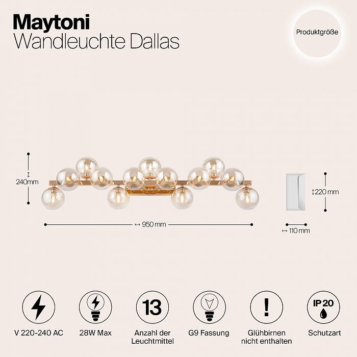 Бра на 3 и более ламп Maytoni MOD547WL-13G