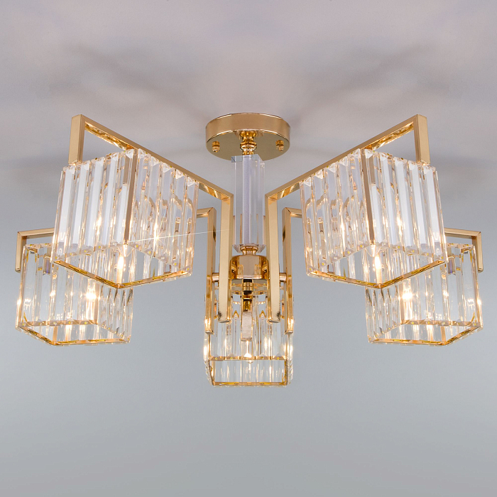 Eurosvet 10126/5 золото/прозрачный хрусталь Strotskis Smart (10117/5)