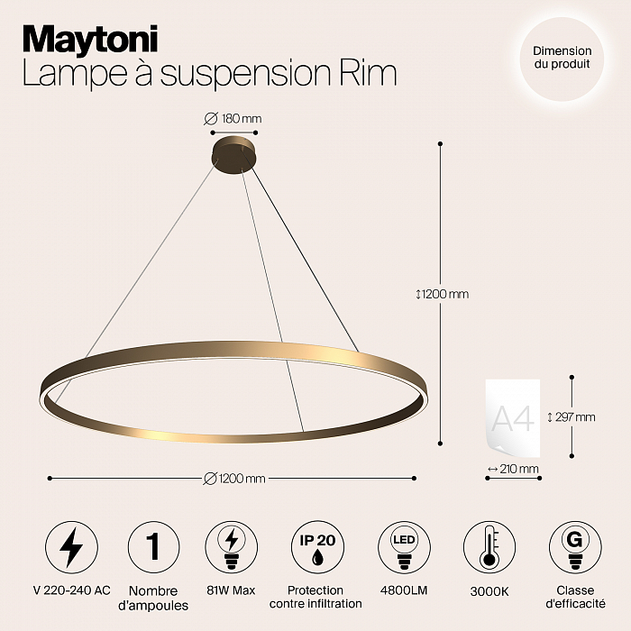 Светильник Maytoni MOD058PL-L65BS3K