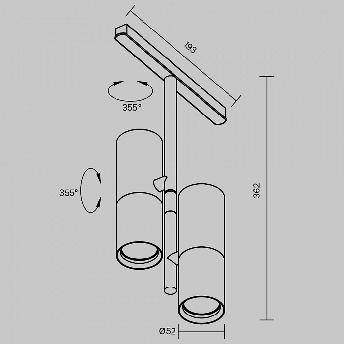 Трековая система Technical TR005-2-2X12W3K-B