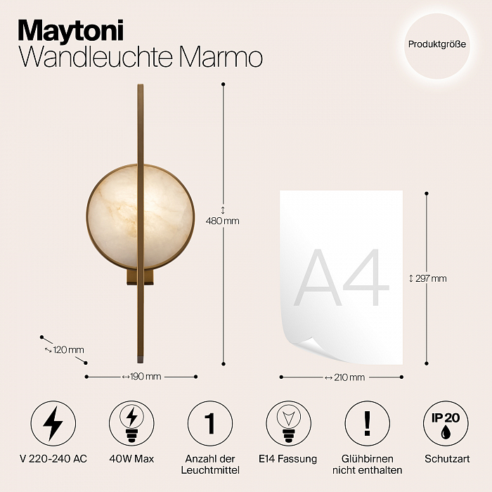 Бра на 1 лампу Maytoni MOD099WL-01G