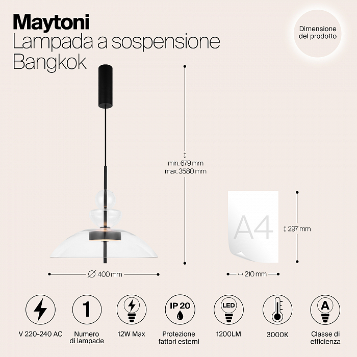 Светильник Maytoni MOD185PL-L6B3K3