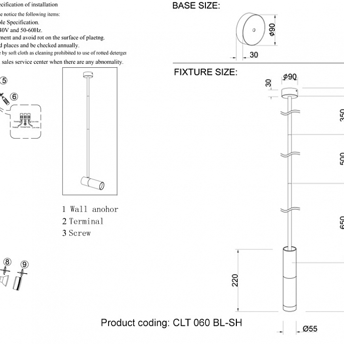 Светильник Crystal Lux CLT 060_02 BL-SH