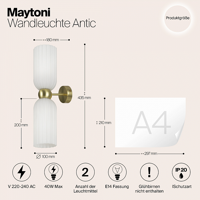 Бра на 2 лампы Maytoni MOD302WL-02W