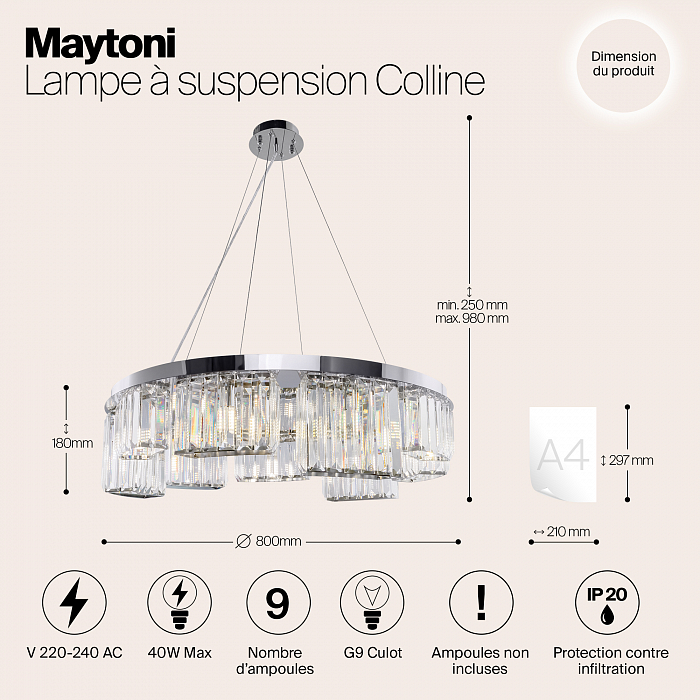 Светильник подвесная Maytoni MOD083PL-09CH