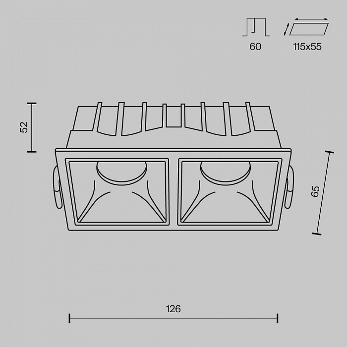 Светильник встраиваемый Technical DL043-02-10W4K-SQ-W