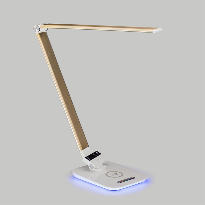 CL803012 Ньютон Бел-Золотой, RGB+USB+Qi Настольная лампа для школьников  CL803012