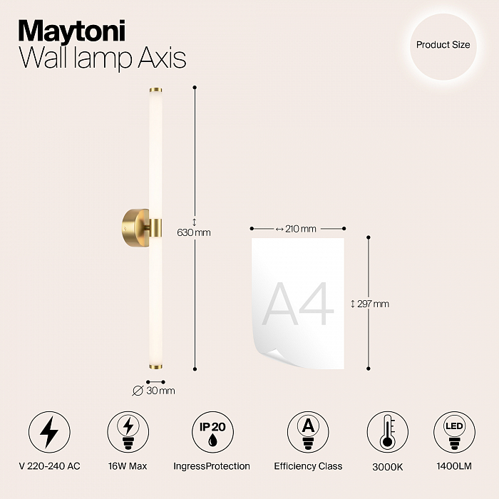 Бра светодиодное Maytoni MOD106WL-L16G3K