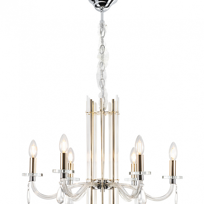 Люстра Crystal Lux AURELIO SP6 GOLD+CHROME/TRANSPARENT