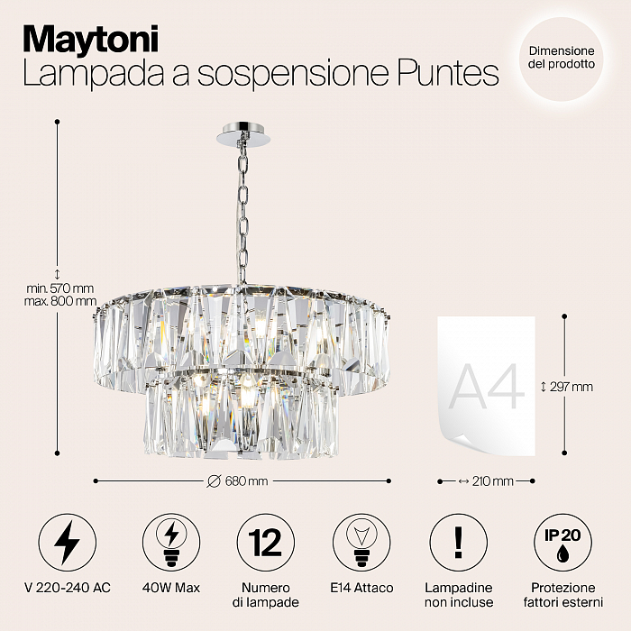 Светильник подвесная Maytoni MOD043PL-12CH
