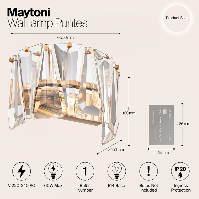 Бра на 1 лампу Maytoni MOD043WL-01G
