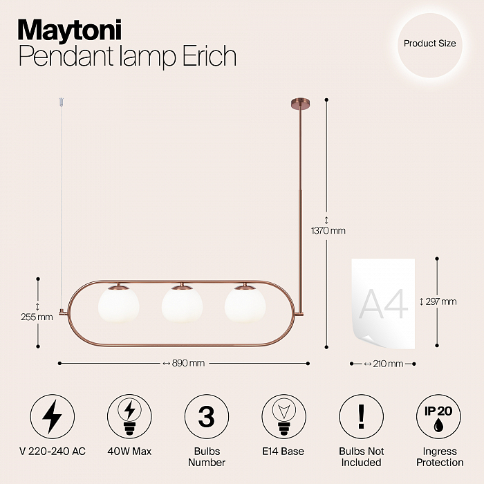 Светильник большой Maytoni MOD221PL-03BS