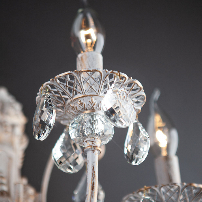 Бра на 3 и более ламп Eurosvet 3305/3  белый с золотом / прозрачный хрусталь