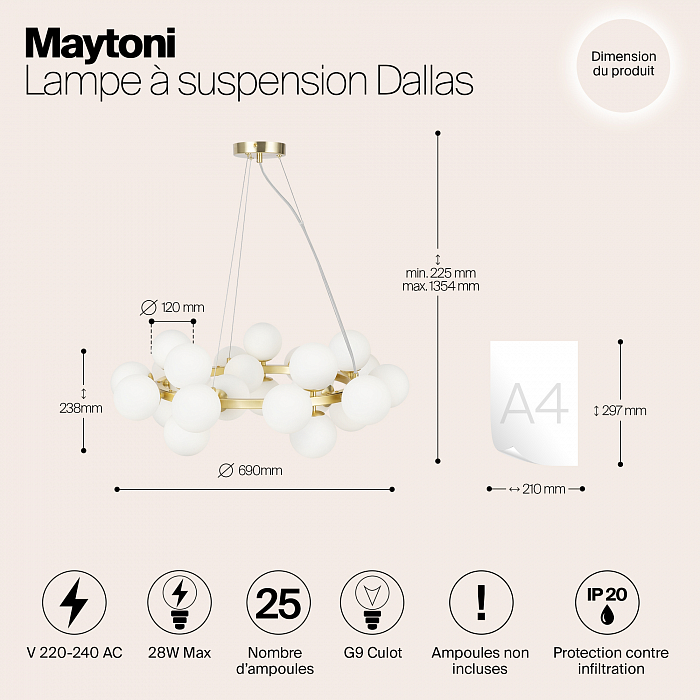 Светильник большой Maytoni MOD545PL-25BS