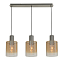 Люстра NewRgy 7613-3PC BRUSHED SILVER+AMBER GLASS
