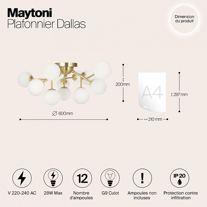Светильник потолочная Maytoni MOD545CL-12BS