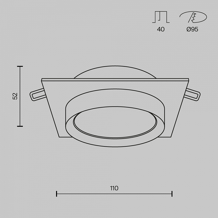 Светильник встраиваемый Technical DL086-GX53-SQ-B