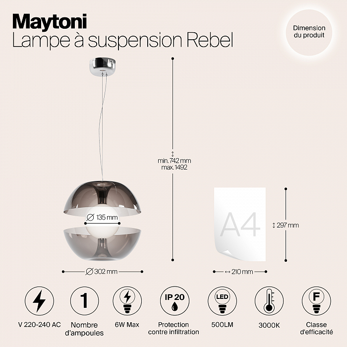 Светильник светодиодный Maytoni MOD322PL-L6B3K