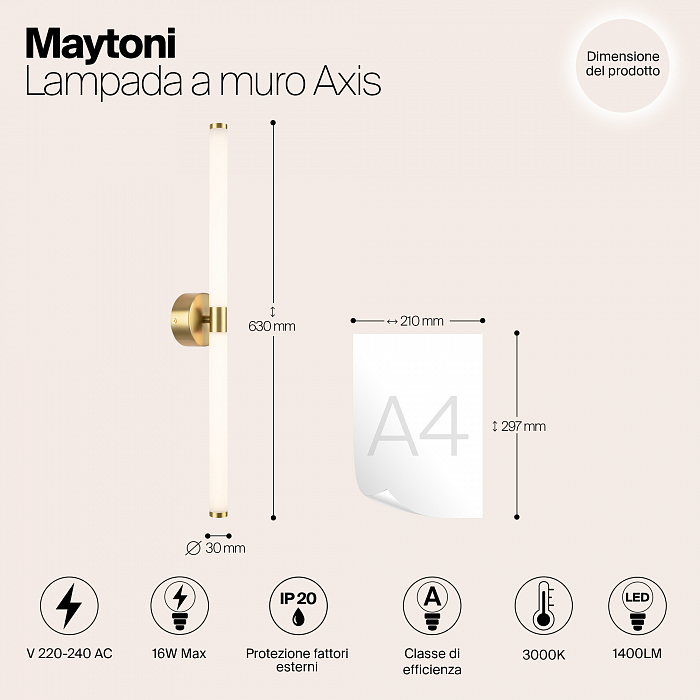 Бра светодиодное Maytoni MOD106WL-L16G3K