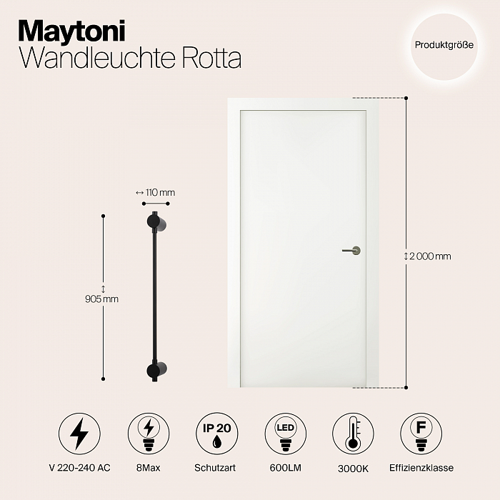 Бра светодиодное Maytoni MOD413WL-L8B3K