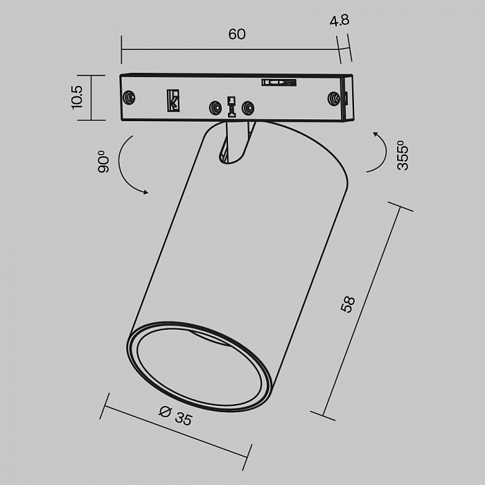 Трековая система Technical TR187-1-5W2.7K-M-B
