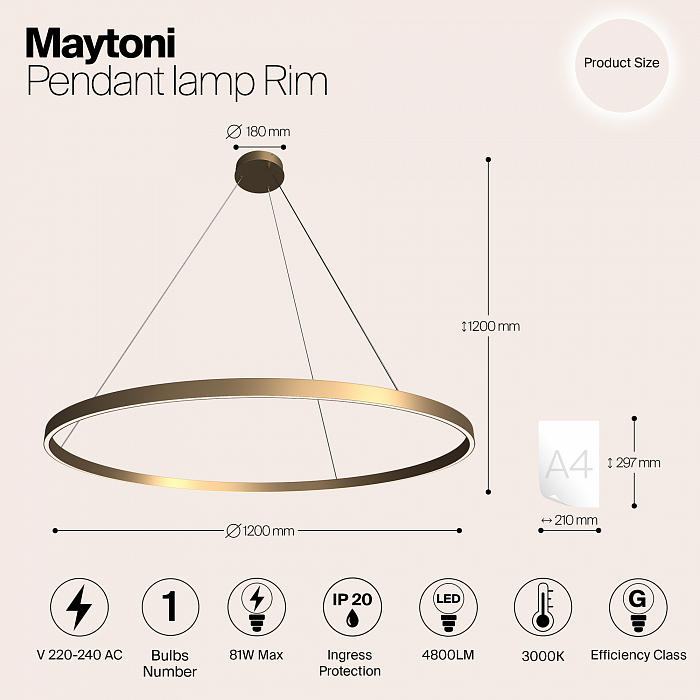 Светильник Maytoni MOD058PL-L65BS3K