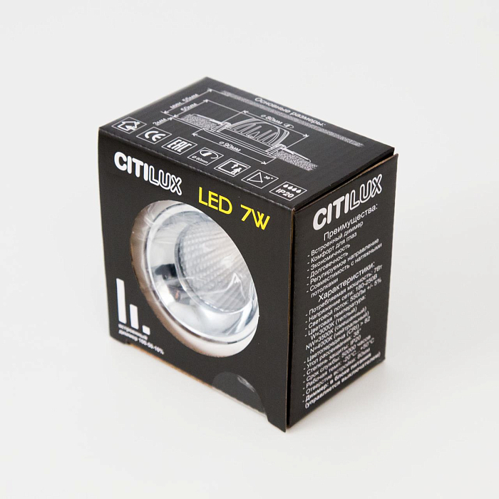 CLD001NW4 Альфа Бел+Черный Св-к Встр. LED 7W*3500K Светильник  CLD001NW4