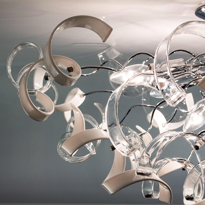 CL222191 Рандом Хром+Прозр+Бел Св-к Люстра Люстра потолочная  CL222191