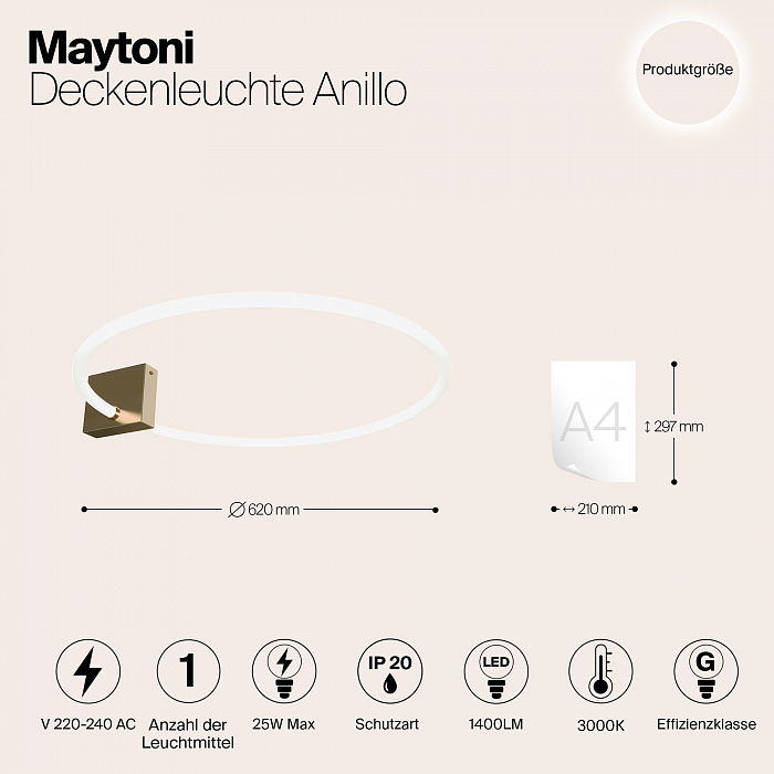 Светильник светодиодный Maytoni MOD315CL-L25G3K