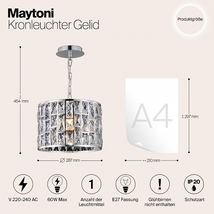 Люстра подвесная Maytoni MOD184-PL-01-CH