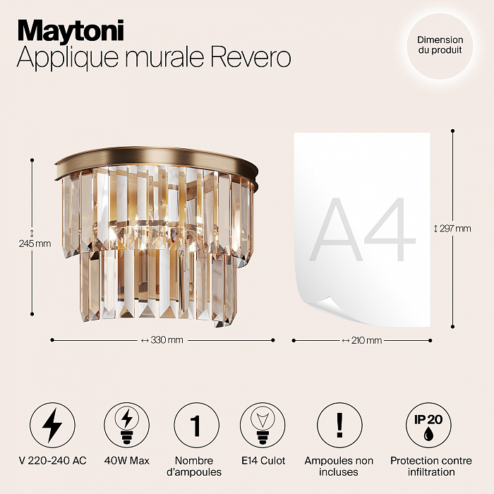 Бра на 1 лампу Maytoni MOD085WL-01G