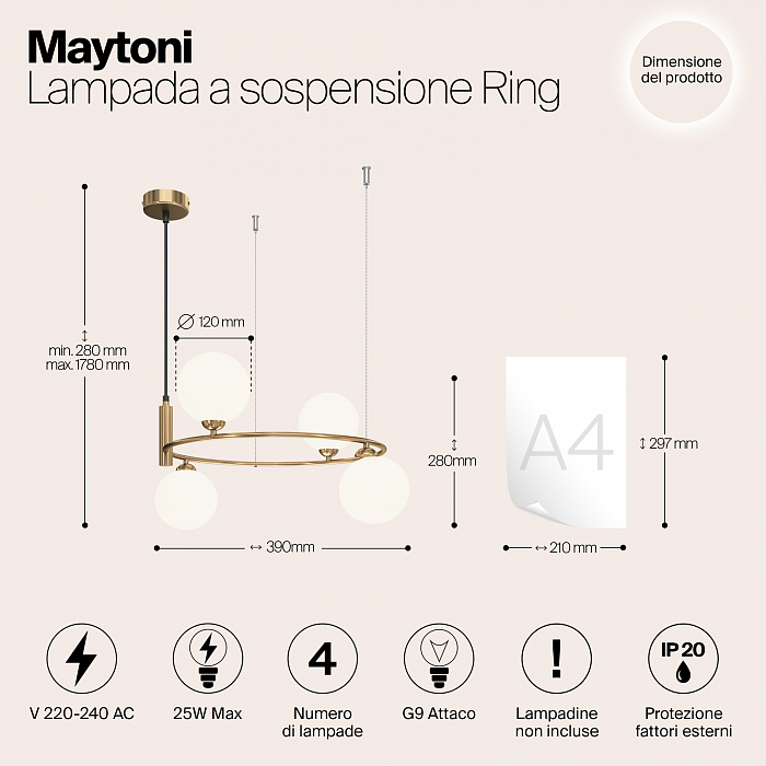 Светильник большой Maytoni MOD013PL-04BS1