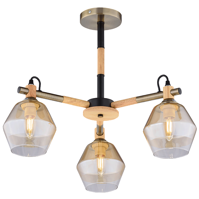 Люстра Sfera Sveta 06784/3 AN+BK+WOOD