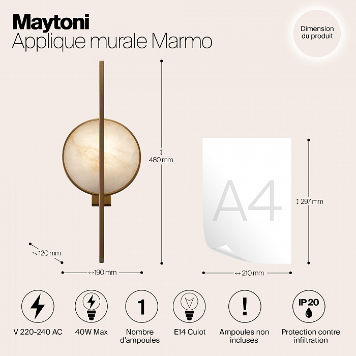 Бра на 1 лампу Maytoni MOD099WL-01G