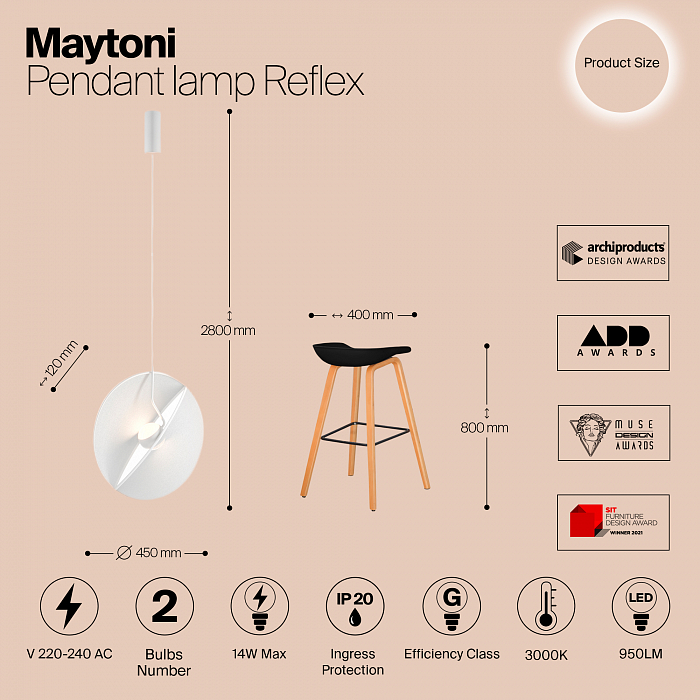 Светильник светодиодный Maytoni MOD154PL-L6W3K