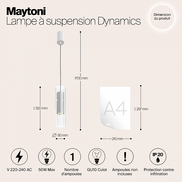 Светильник одинарный Maytoni MOD326PL-01W