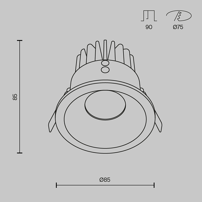 Светильник Technical DL034-01-12W2.7K-B