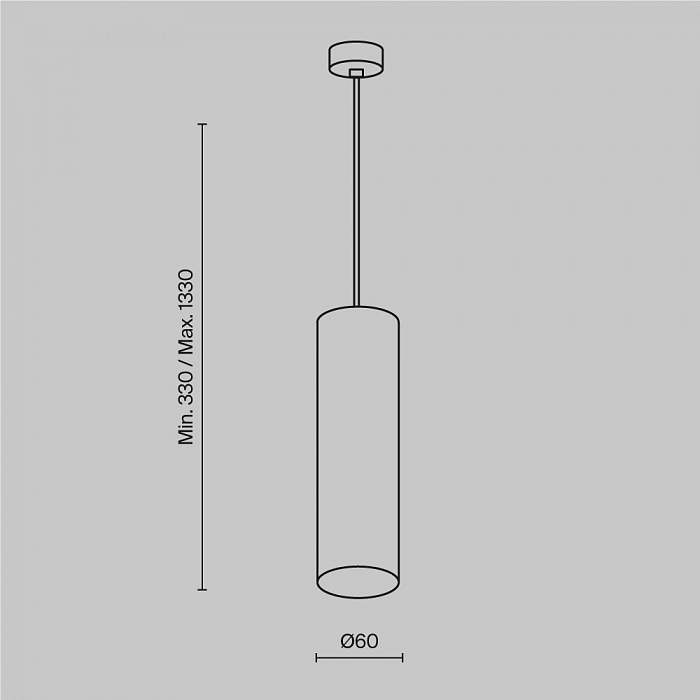 Светильник одинарный Technical P075PL-01B