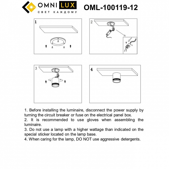 Светильник накладной Omnilux OML-100119-12